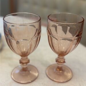 Elegant Pink Glass Goblets